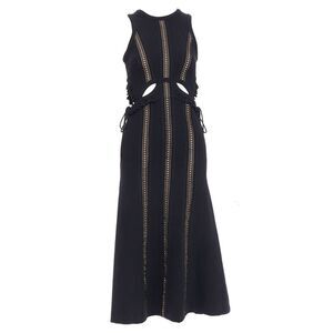 Self Portrait lattice cut out overlay crew midi dress